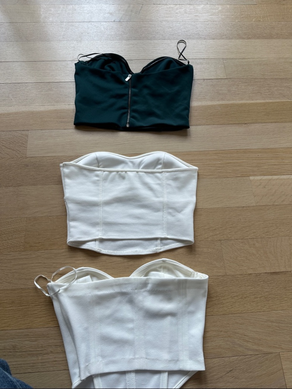 Zara Dark Green and White Crop Bustier Tops (3-Pack) - Picture 2 of 5